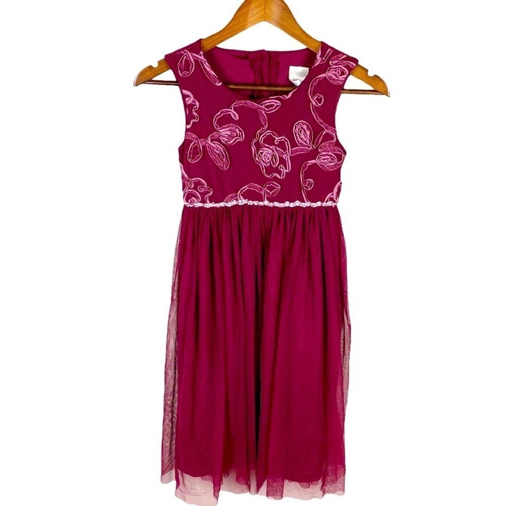 3/$20 Perfectly Dressed Girls Long Burgundy Dress